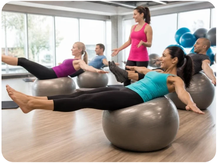 Fitball Clase de fitball en LowFit